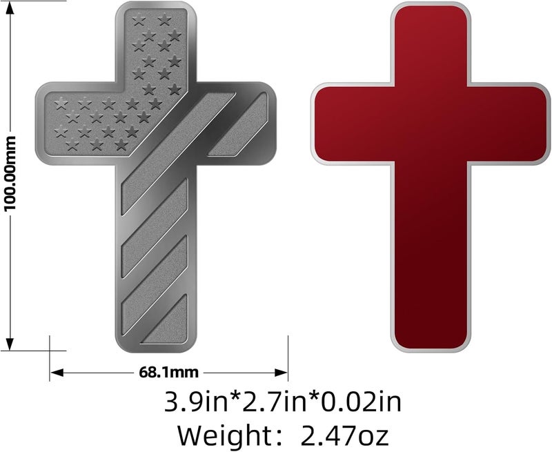 LWQLZY Cross Christian Car Emblem – Patriotic USA Flag Zinc Alloy 3D Badge with 3M Adhesive – Cross Decal for Car, Truck, Window, Door, Toolbox, or Home Decor (Black Nickel) - Image 5